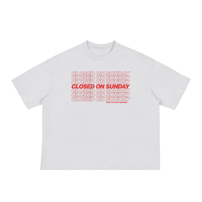 closed,sunday,women,men,tees